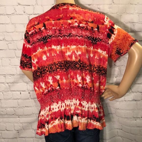 Notations Boho Loose Fit Short Sleeve Top L - Picture 6 of 10